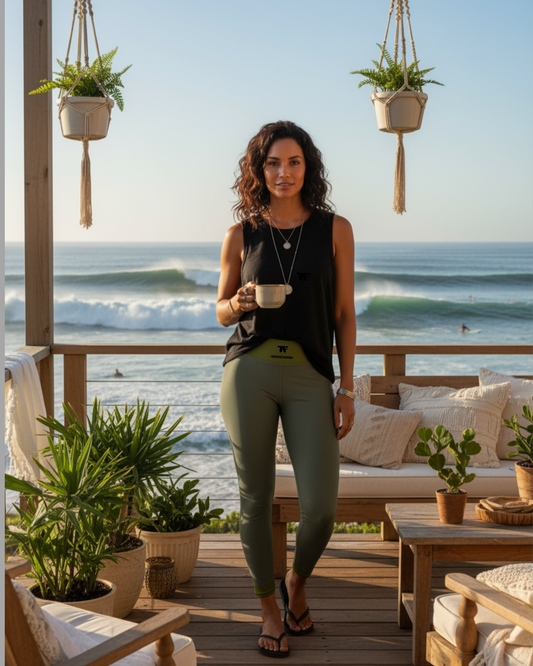 Leggings Khaki bohemian chic