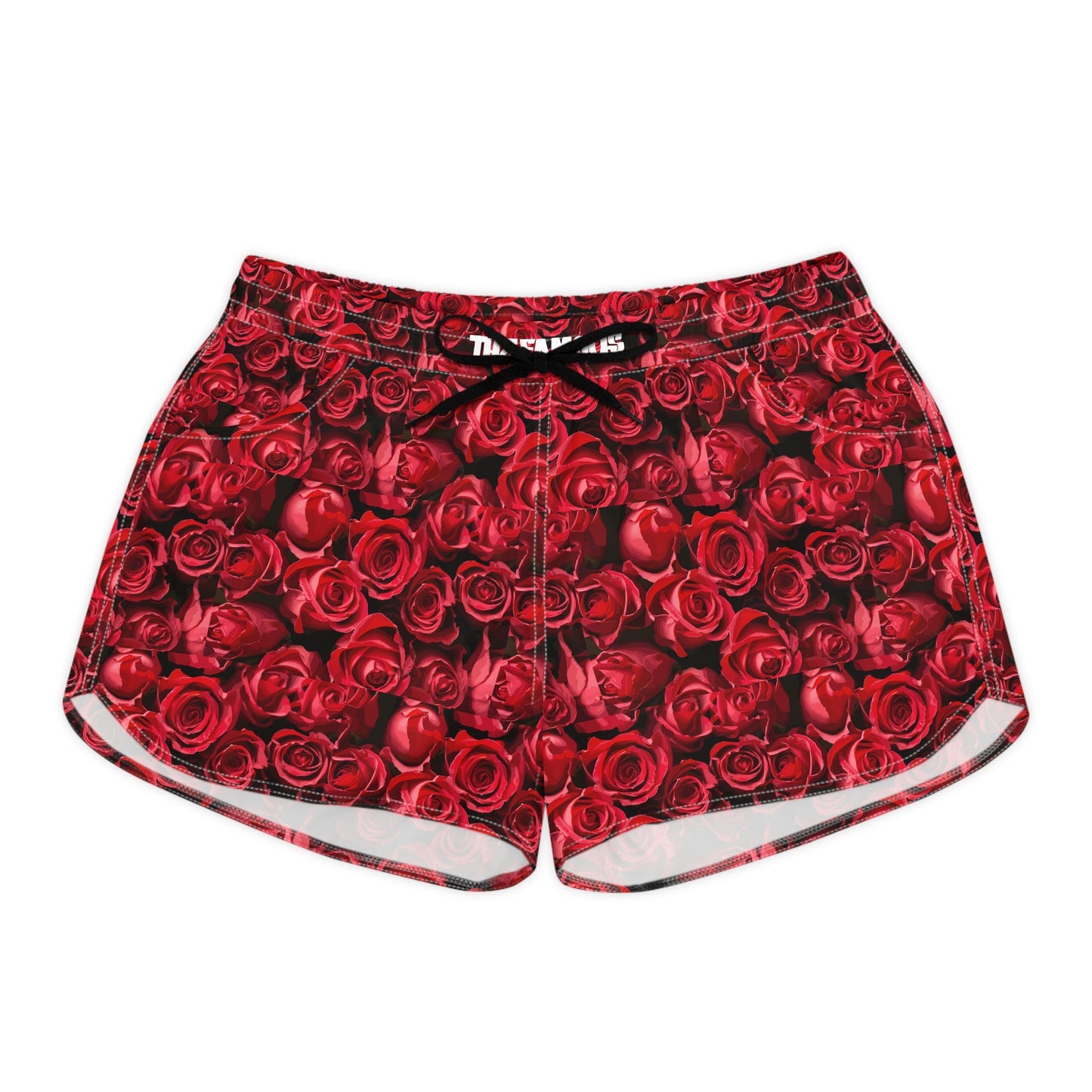 Activewear. Women’s designer shorts with rose art print (Limited Edition TheFamous Studio Camouflage Series