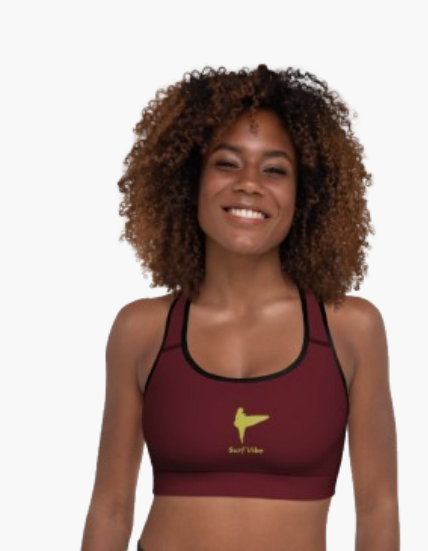 Sports Bra Surf Burgundy & Anis | Limited Edition TheFamous Studio