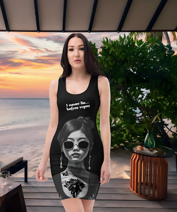 Designer Dress 'Never Lie Before 10 PM' | Limited Edition TheFamous Studio