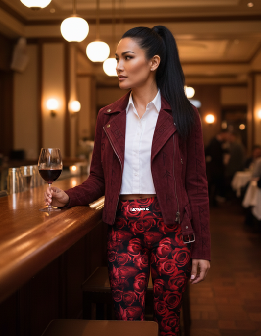 High waisted Leggings Red Roses | Limited Edition TheFamous Studio