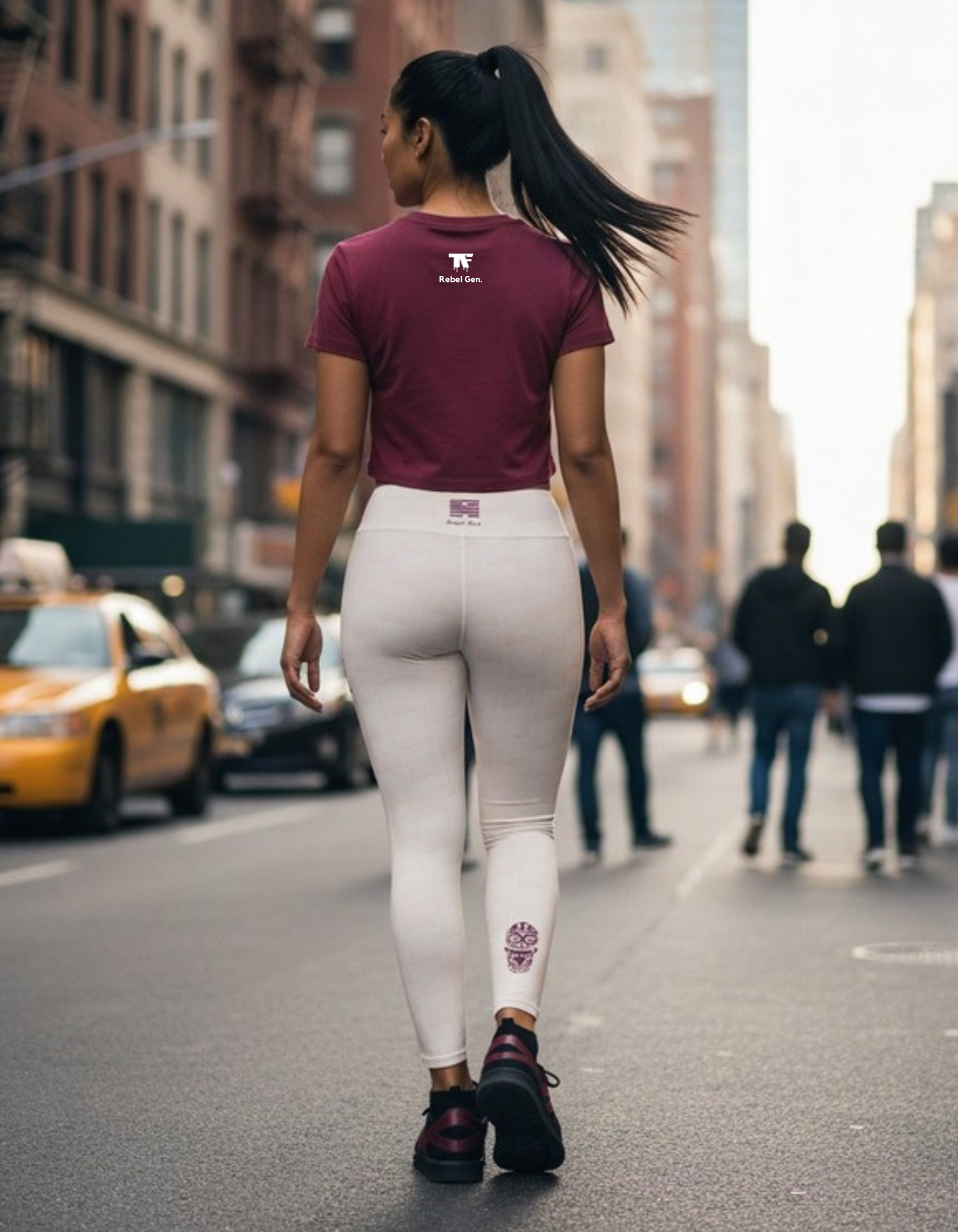 Yoga Leggings Outfit - Tribal Beige Raphia Inspired | Limited Edition TheFamous Studio