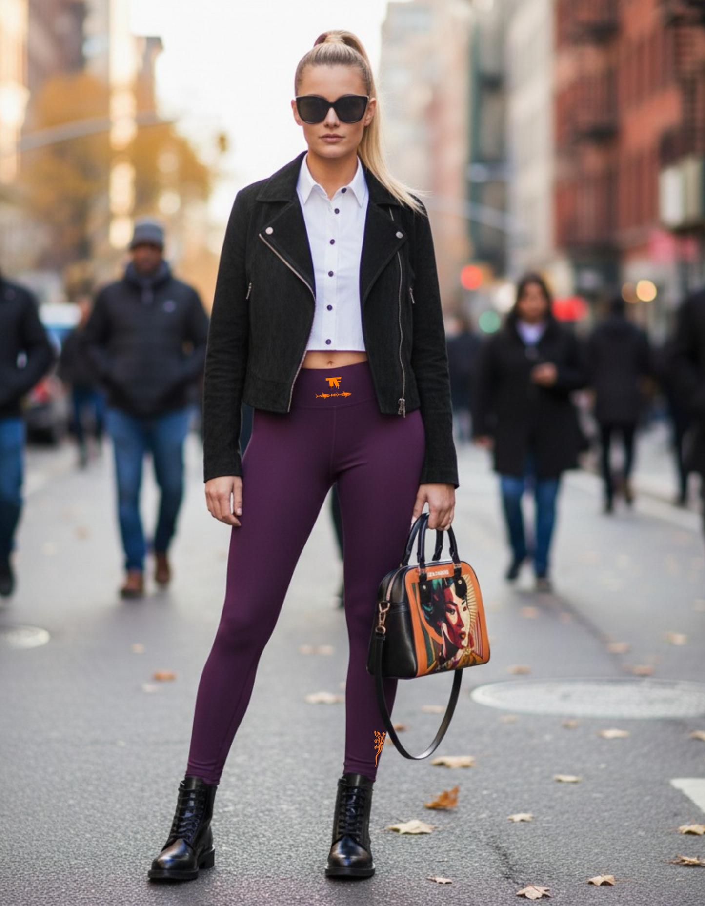 high Waisted Prune Burgundy Fashion Leggings | Limited Edition TheFamous Studio