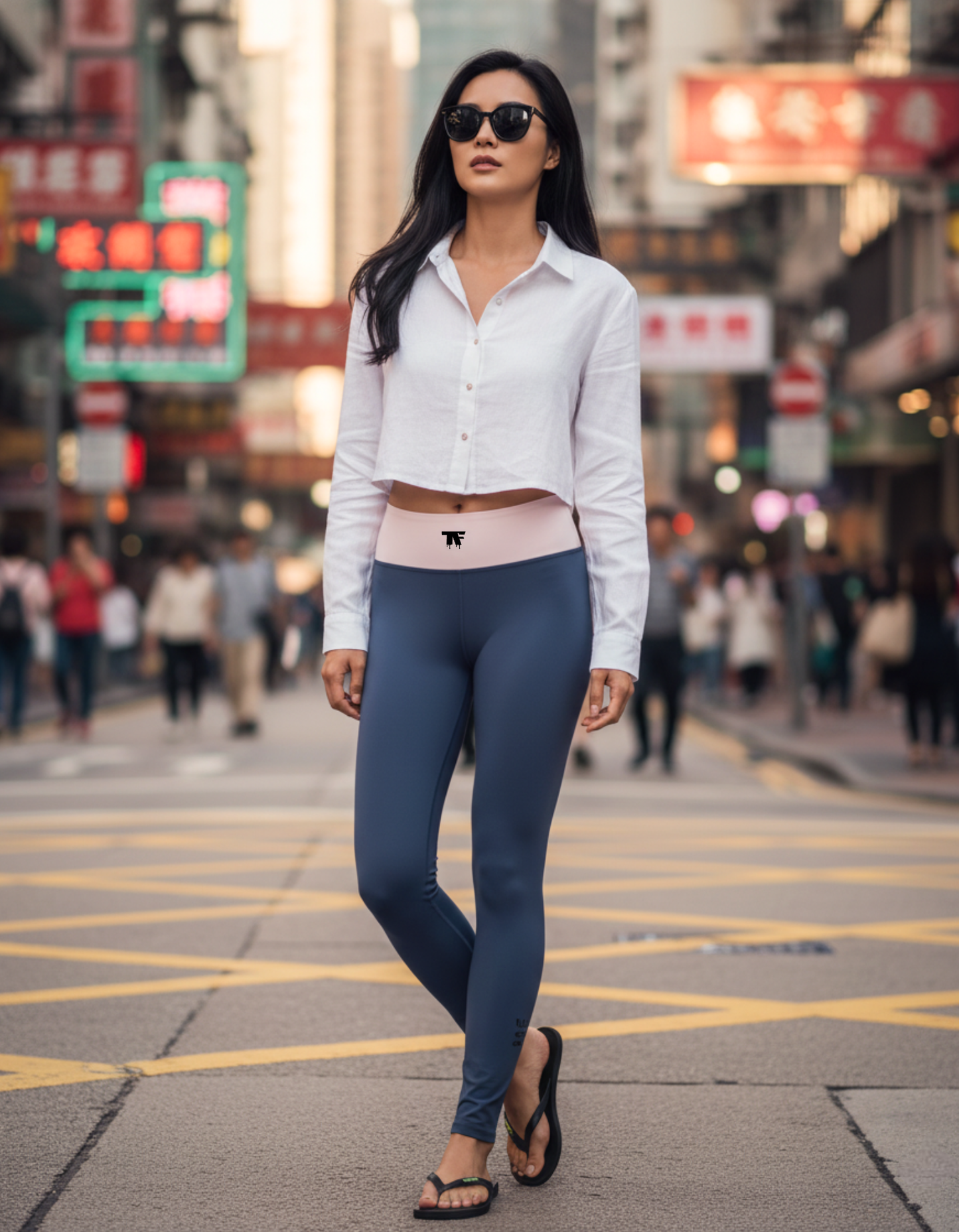 Yoga Leggings Dark Lavender & Pink | Limited Edition TheFamous Studio