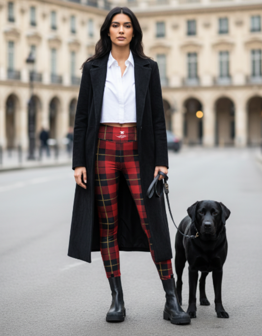 Fashion Leggings Street Series Red Plaid | Limited Edition TheFamous Studio