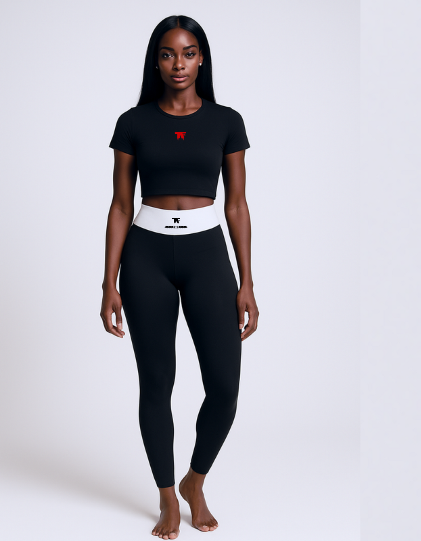 High Waisted Black & White Leggings | Limited Edition TheFamous Studio