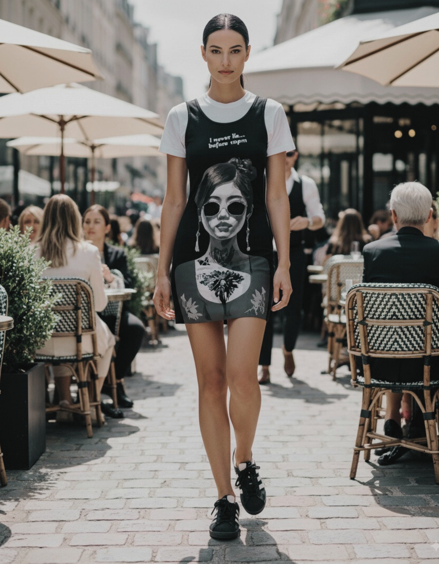 Printed Black Dress 'Never Lie Before 10 PM' | Limited Edition TheFamous Studio