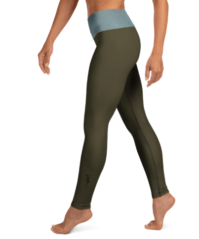 Women’s High-Waist Leggings – Bronze Moss & Blue Dandy | Limited Edition by TheFamous TheFamous Studio