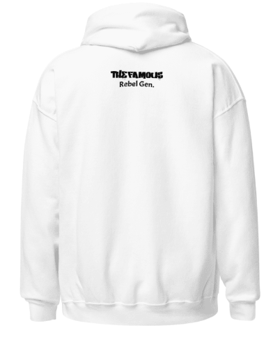 Activewear for women. Athletic classic hoodie eco-friendly 'No Planet B' white. Limited edition with an exclusive design. Back side view