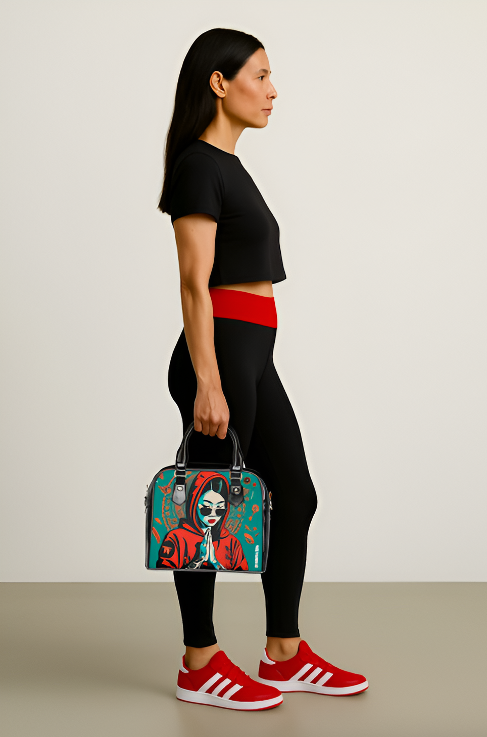Activewear for women. Designer Handbag The Black AKANE from the TheFamous Studio 'Streetwear' Series | Limited Edition