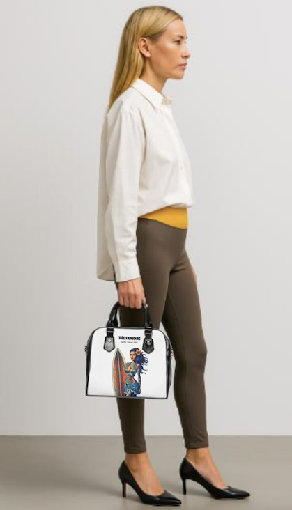 Designer Handbag White MOANA Surfer Tattoos Vibe - from The 'Streetwear' Series | TheFamous Studio Limited Edition