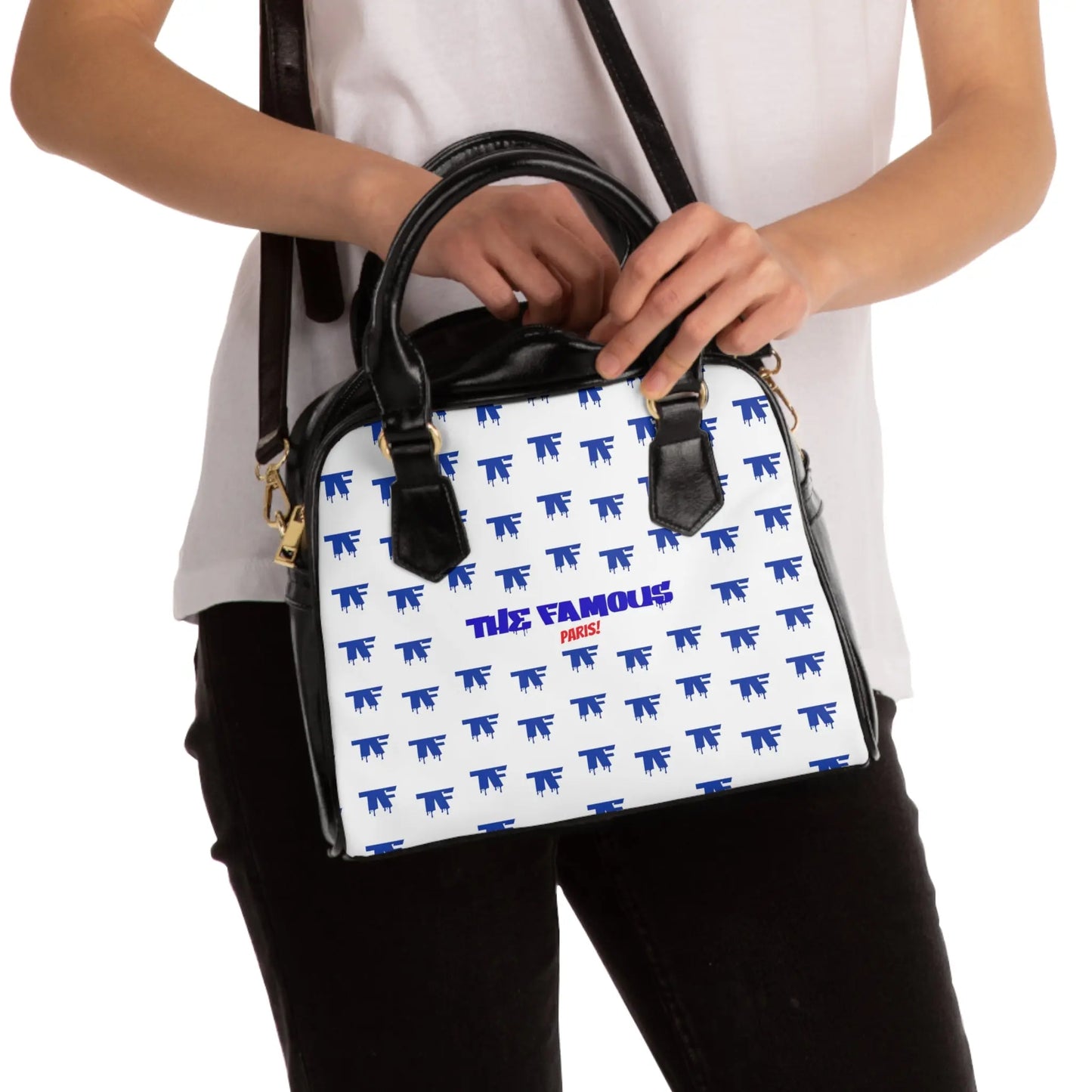 Designer Handbag The 'Streetwear' Bag - Black & White - LOUISE Red Lips | Limited Edition TheFamous Studio