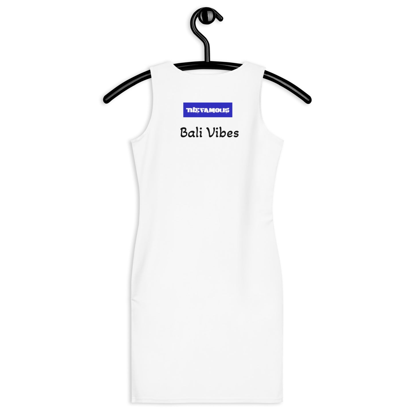 Activewear for women. white vintage streetwear dress with a surfer and her board on the beach as design