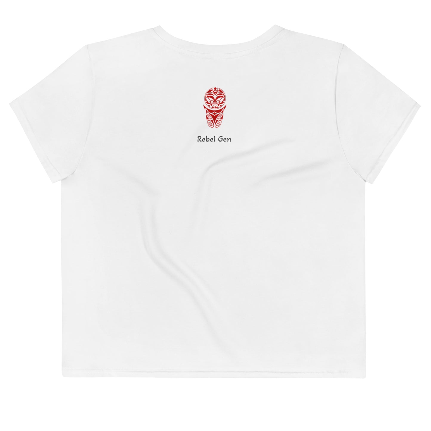 Activewear women crop tops white with red tags and a 'No Culture No Future' slogan. Powered by TheFamous Activewear Studio in Limited editions