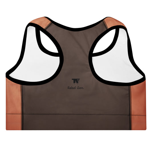 Padded Sport Bra - Brown Roast & Melon