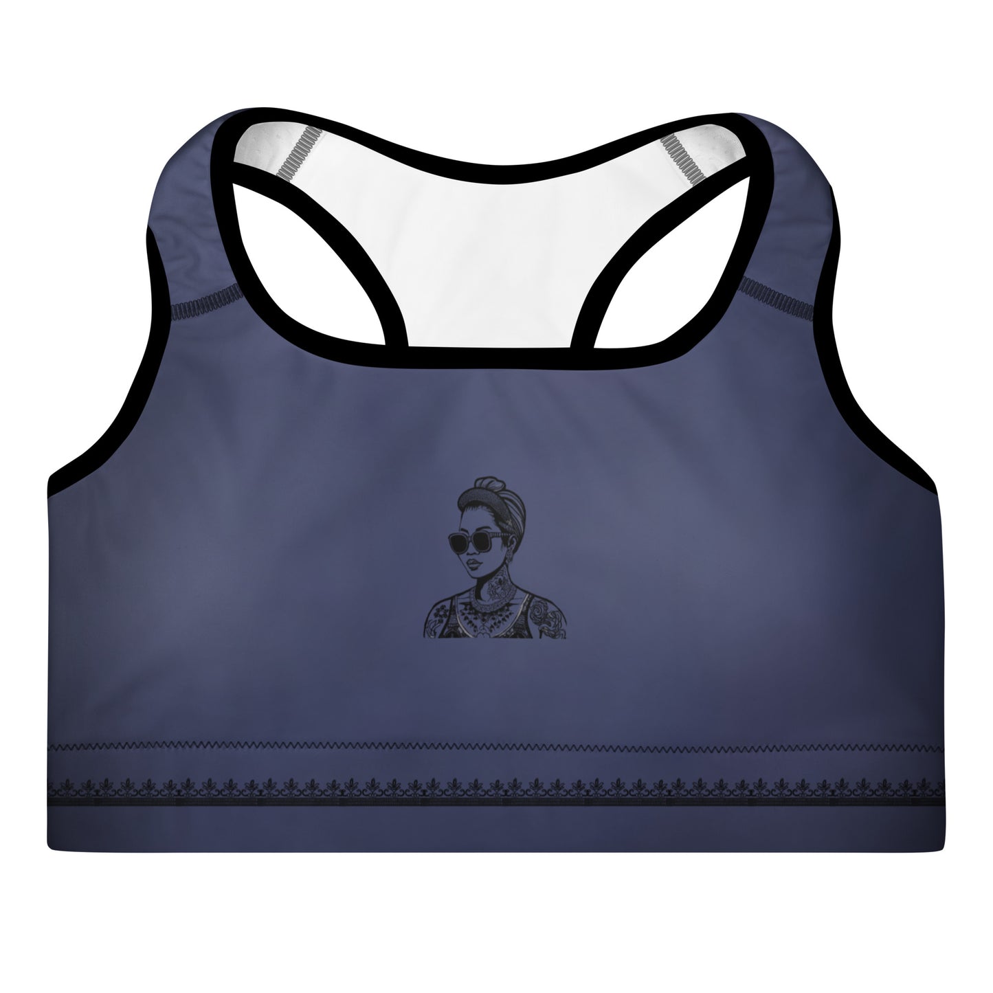 Activewear for women | Padded Sport Bra Dark Lavender & Pink with tattoos | Limited Edition (300P)