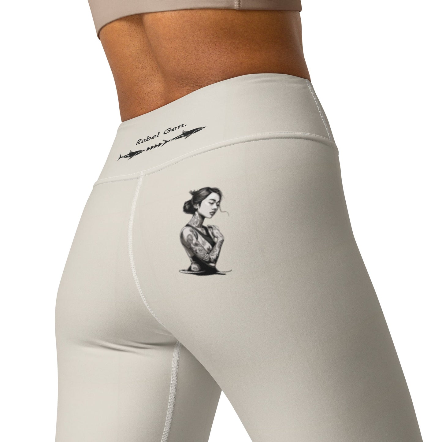 Yoga Leggings Outfit - Tribal Sand with Tattoo | Limited Edition TheFamous Studio