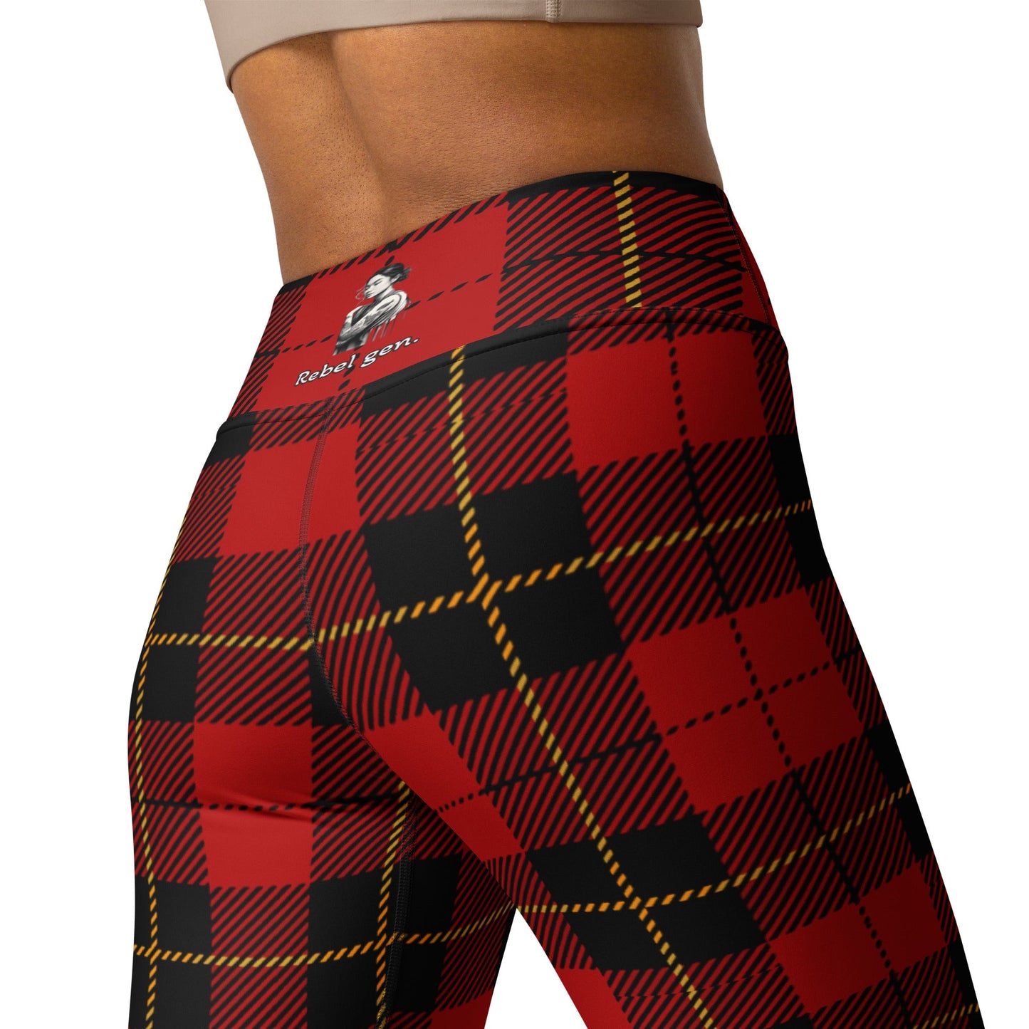 Fashion Leggings Street Series Red Plaid | Limited Edition TheFamous Studio