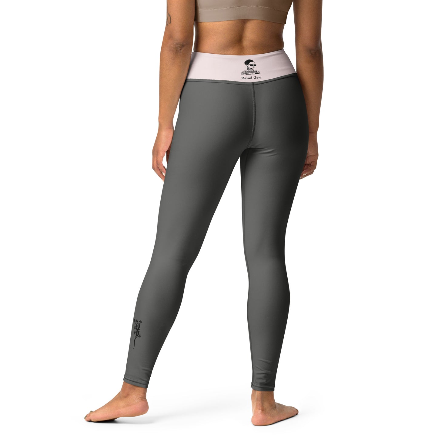 Yoga Leggings Steel Grey & Pink | Limited Edition TheFamous Studio