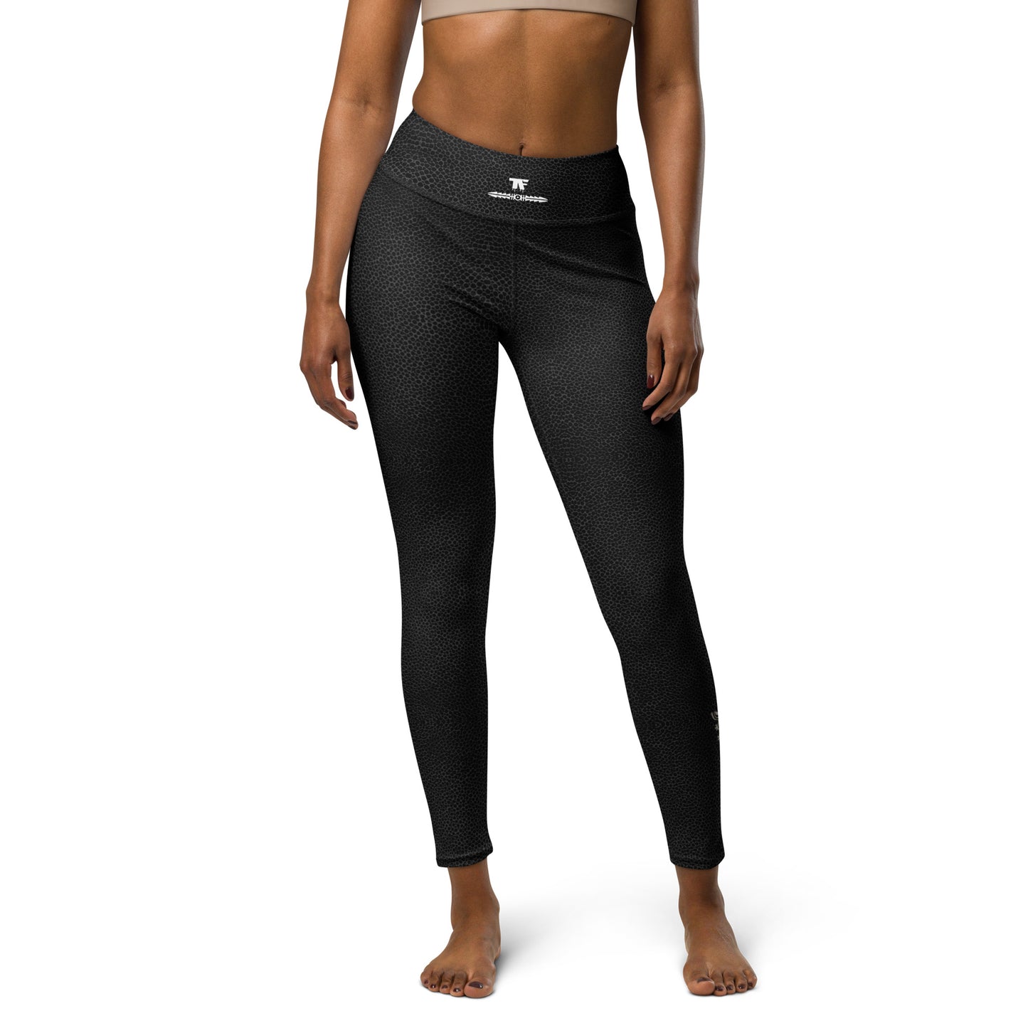 Activewear for women. Black stingray inspired high waisted leggings. 2025 leggings trends