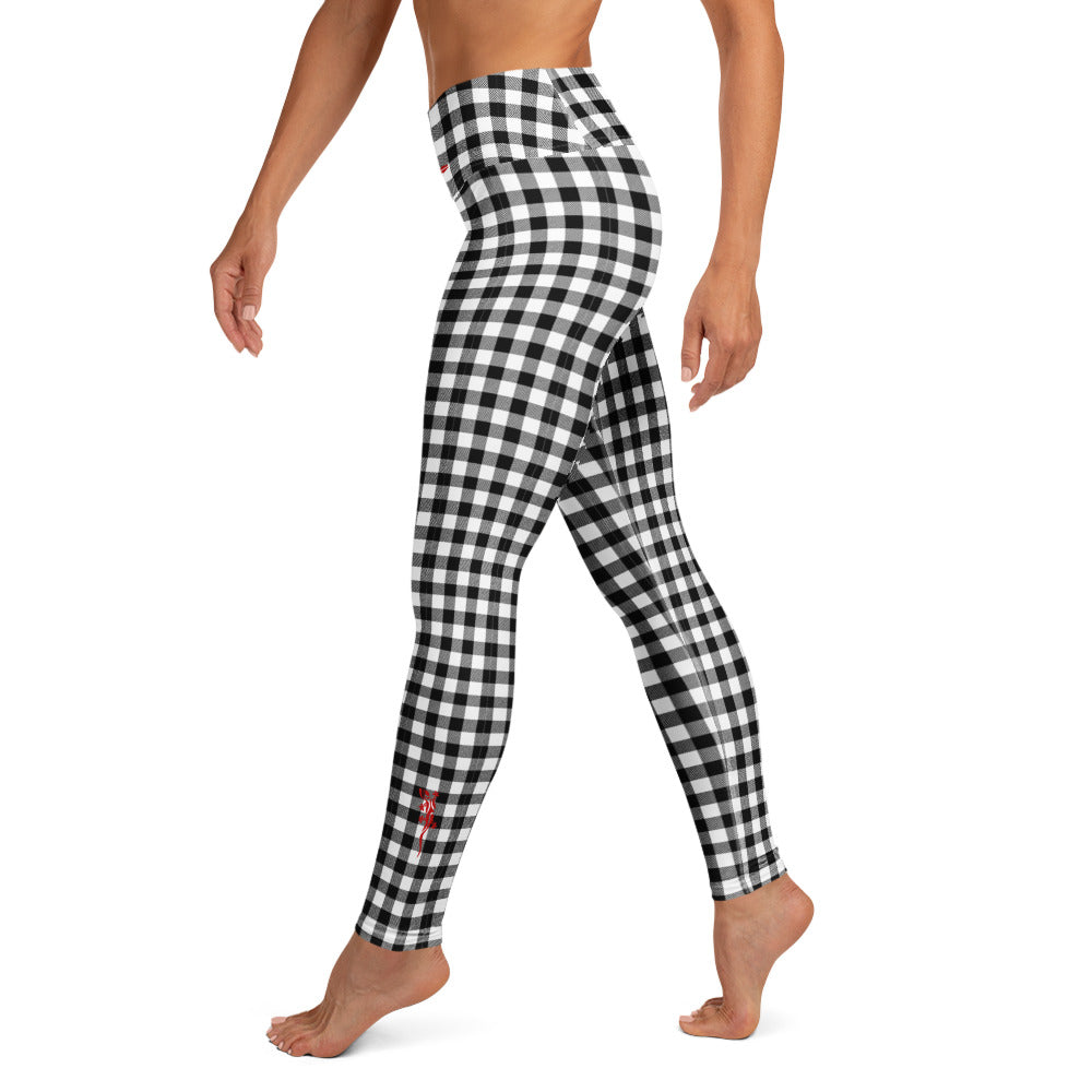 High-waisted Gingham black and white leggings, limited edition by TheFamous