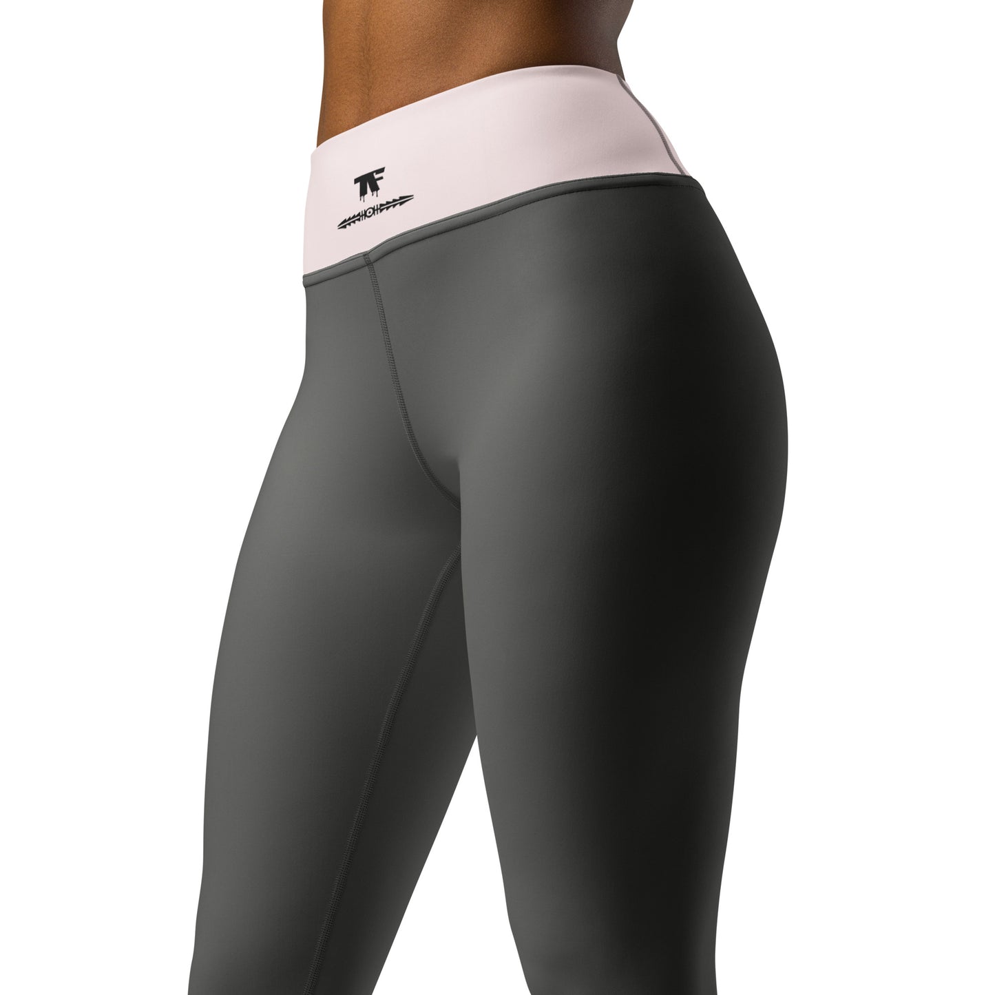 Yoga Leggings Steel Grey & Pink | Limited Edition TheFamous Studio