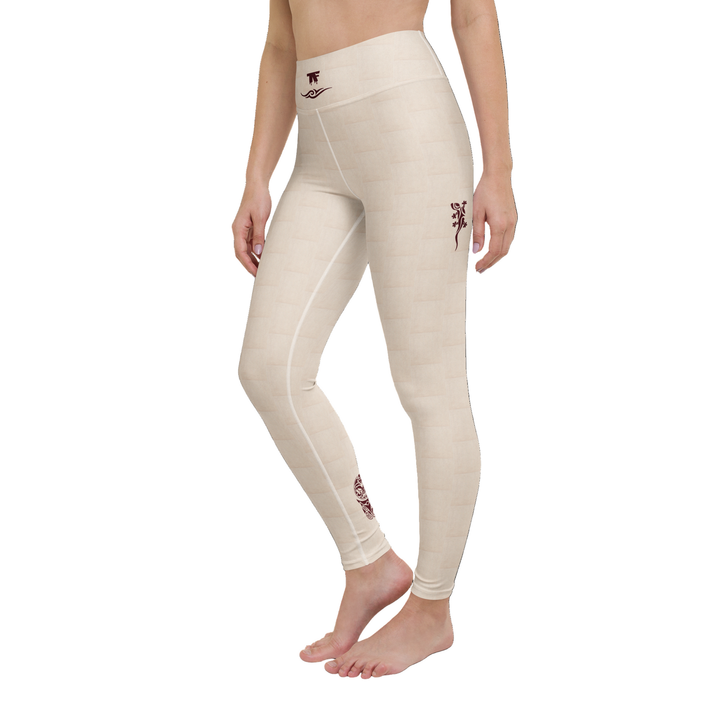 Yoga Leggings Outfit - Tribal Beige Raphia Inspired | Limited Edition TheFamous Studio