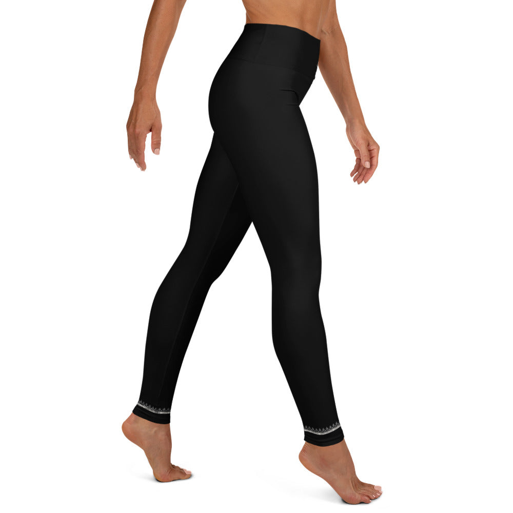 Black high-waisted leggings including traditional Moroccan designs, limited edition