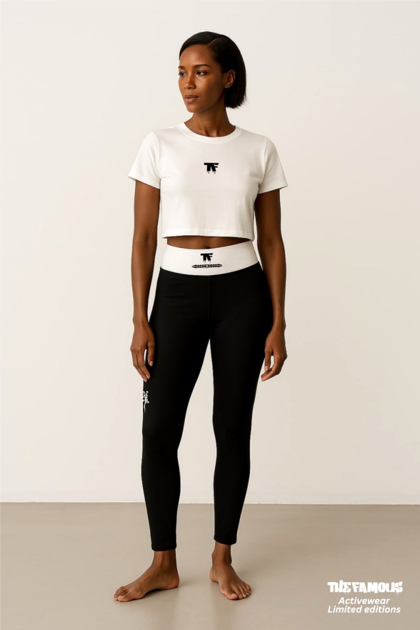 Limited edition luxury high-waisted leggings black and white from TheFamous Nomad series