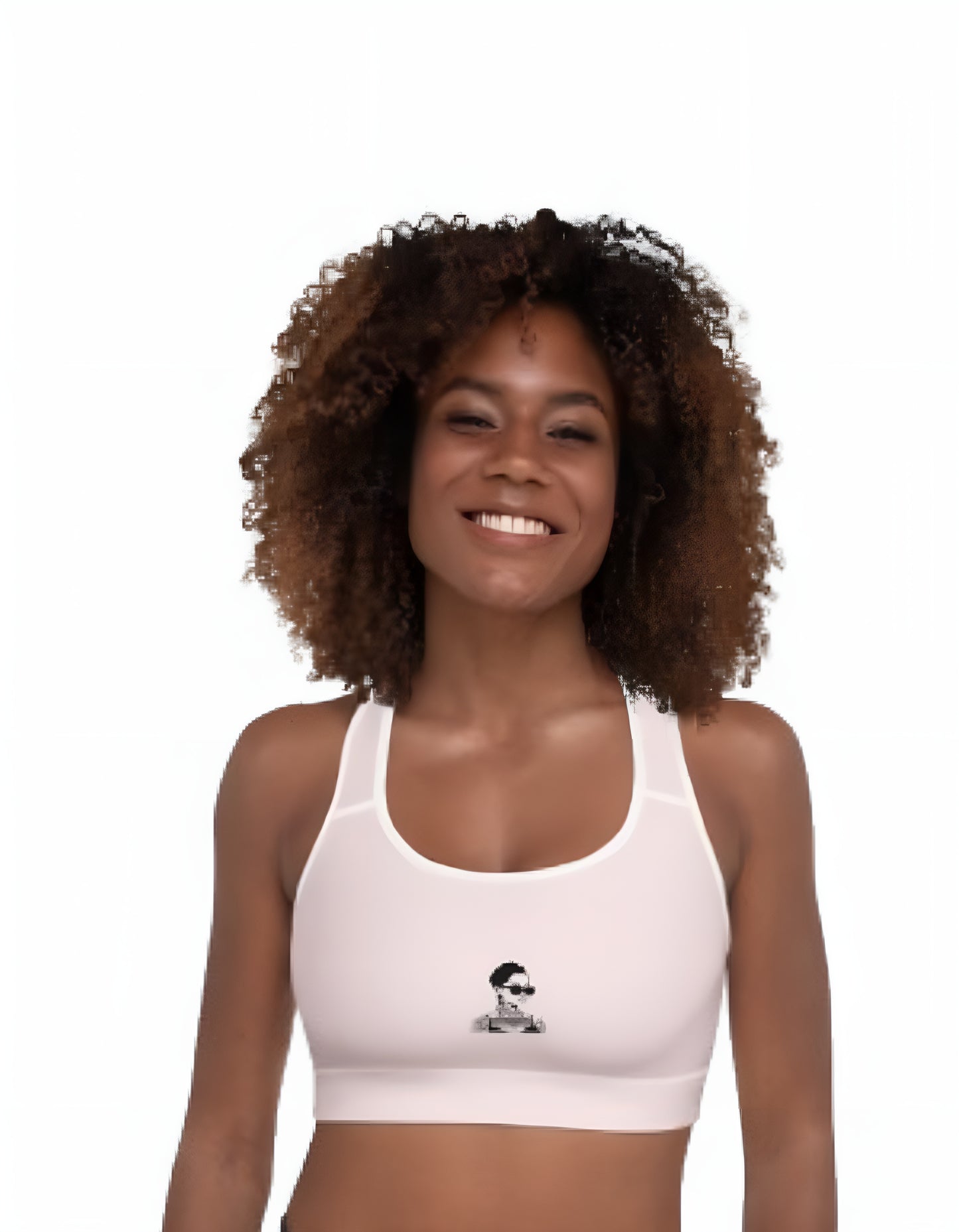 Padded Sport Bra Pink & Steel Grey with Tattoo