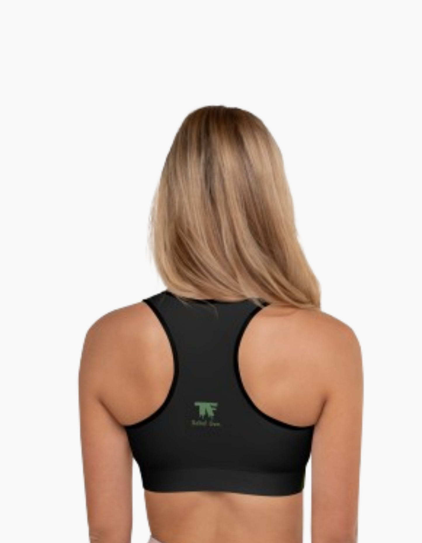 Padded sport bra black & green dill with tattoo in front - Matching the same leggings design