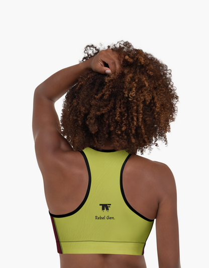 Sports Bra Surf Burgundy & Anis | Limited Edition TheFamous Studio