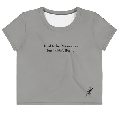 Crop Tee Grey Taupe & Black for women