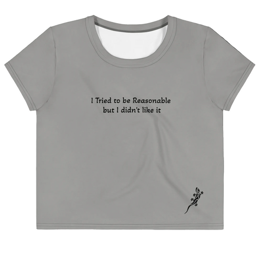 Crop Tee Grey Taupe & Black for women