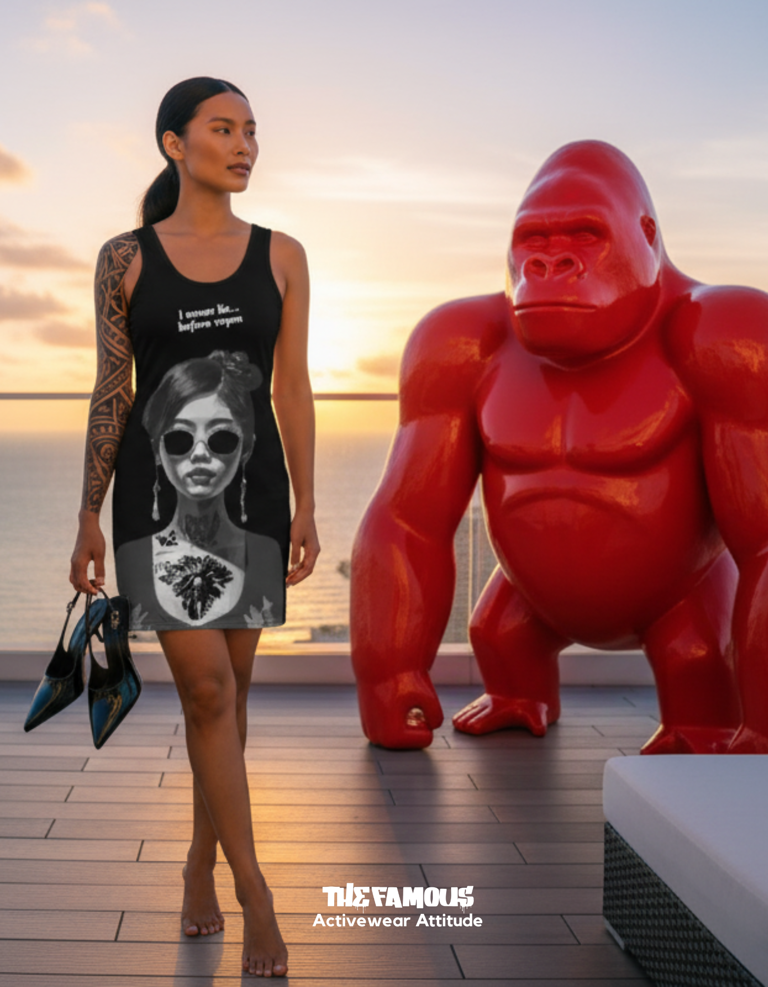 Printed Black Dress 'Never Lie Before 10 PM' | Limited Edition TheFamous Studio