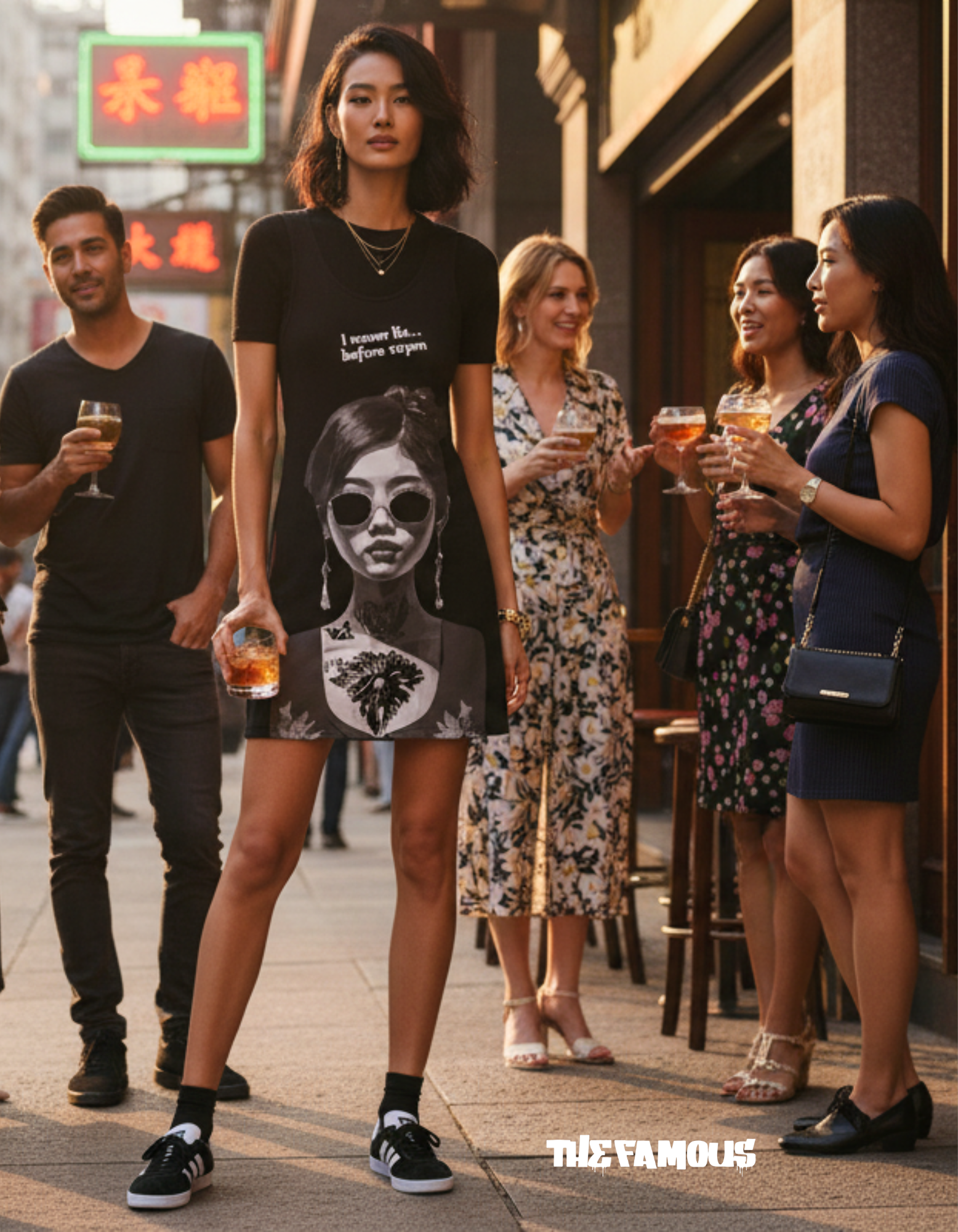 Printed Black Dress 'Never Lie Before 10 PM' | Limited Edition TheFamous Studio