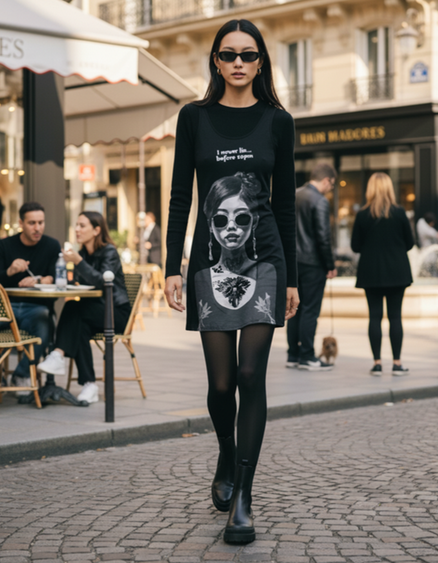 Designer Dress 'Never Lie Before 10 PM' | Limited Edition TheFamous Studio