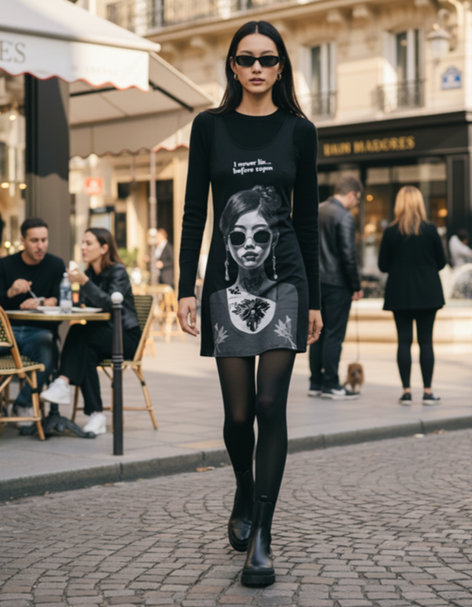 Designer Dress 'Never Lie Before 10 PM' | Limited Edition TheFamous Studio