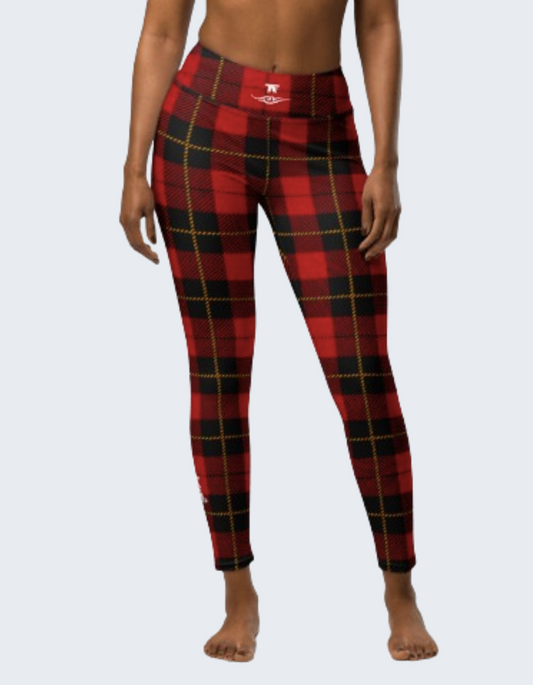 Fashion Leggings Street Series Red Plaid | Limited Edition TheFamous Studio