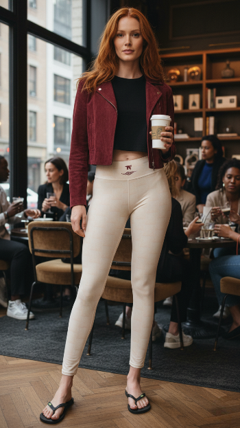 Yoga Leggings Outfit - Tribal Beige Raphia Inspired | Limited Edition TheFamous Studio