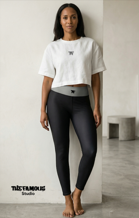 Casual Chic Yoga Leggings Black & Grey Taupe | Limited Edition TheFamous Studio