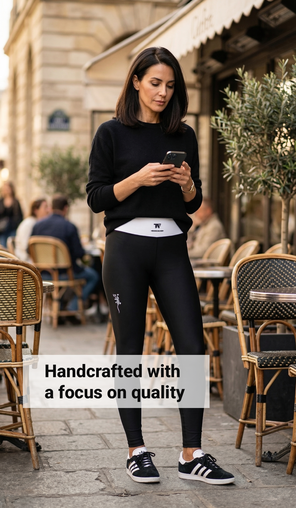 Athletic Chic High Waisted Black & White Leggings | Limited Edition TheFamous Studio