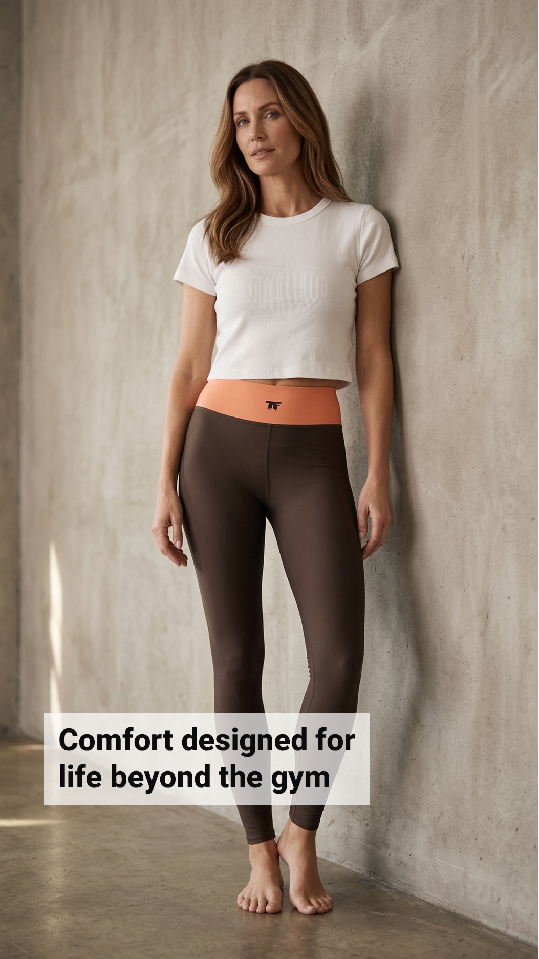 Casual Chic Yoga Leggings Brown & Melon | Limited Edition TheFamous Studio