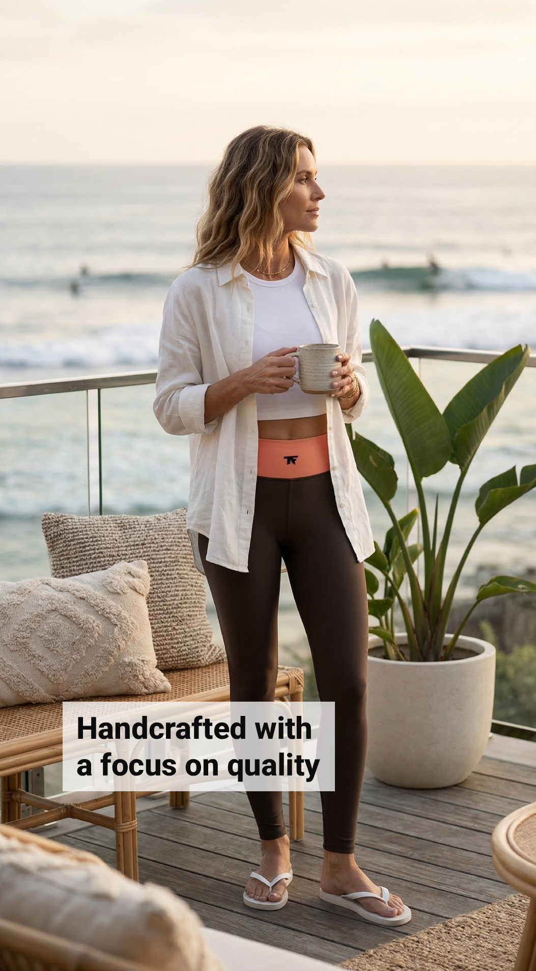 Casual Chic Yoga Leggings Brown & Melon | Limited Edition TheFamous Studio