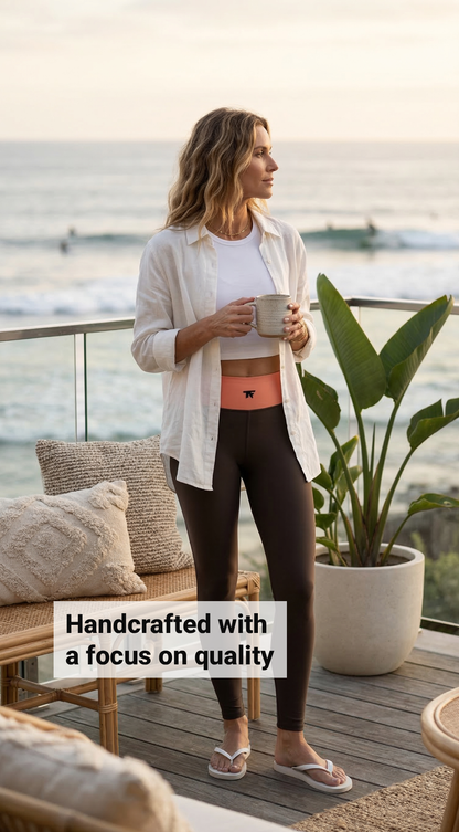 Casual Chic Yoga Leggings Brown & Melon | Limited Edition TheFamous Studio