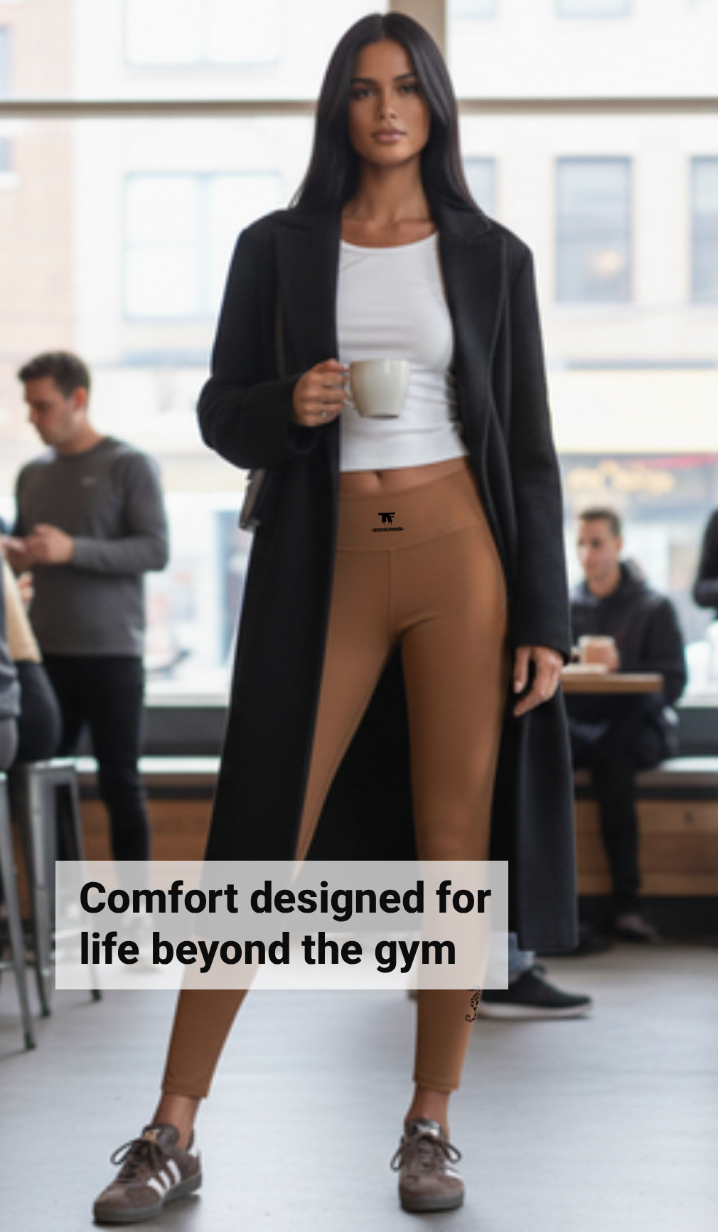 Athletic Chic Activewear for women | Camel Yoga leggings to wear beyond the gym | Limited edition TheFamous Studio