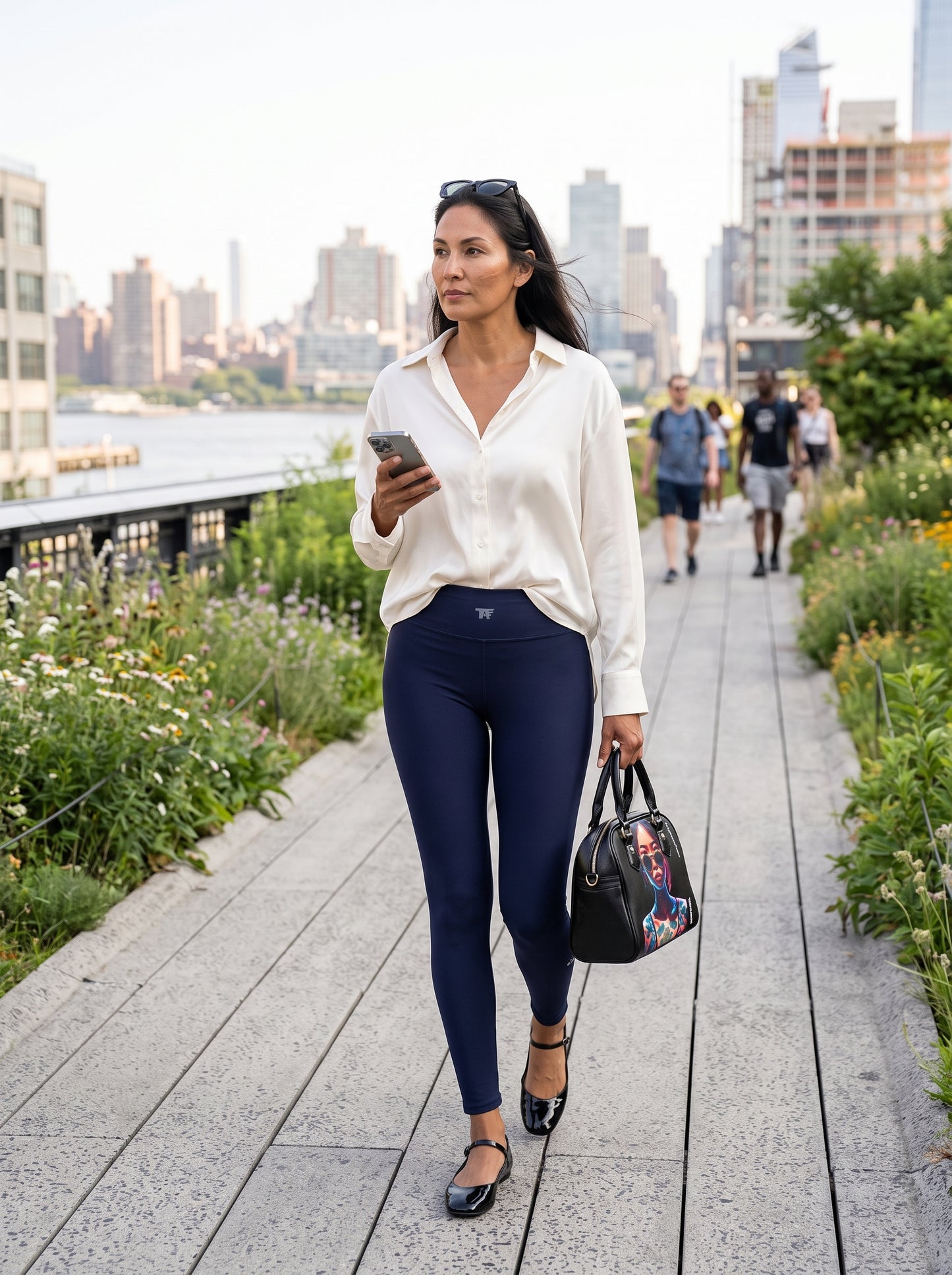 Quiet Luxury Activewear for women | Deep Blue Denim leggings to wear beyond the gym | Limited edition TheFamous Studio