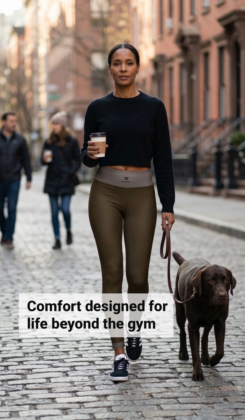Athletic Chic Activewear for women | Brown Desert high waist yoga Leggings with surf tattoos | Limited edition TheFamous Studio