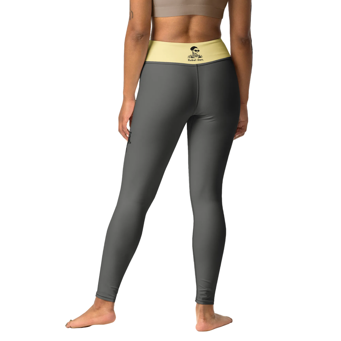 Casual Chic Activewear for women | Yoga Leggings Grey & Butter Yellow | Limited Edition TheFamous Studio