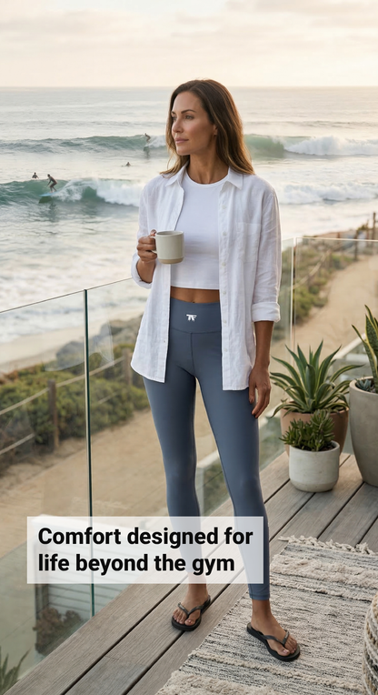 Sporty Chic Activewear for women | Dark Grey Storm high waist Leggings with tattoos | Limited edition TheFamous Studio